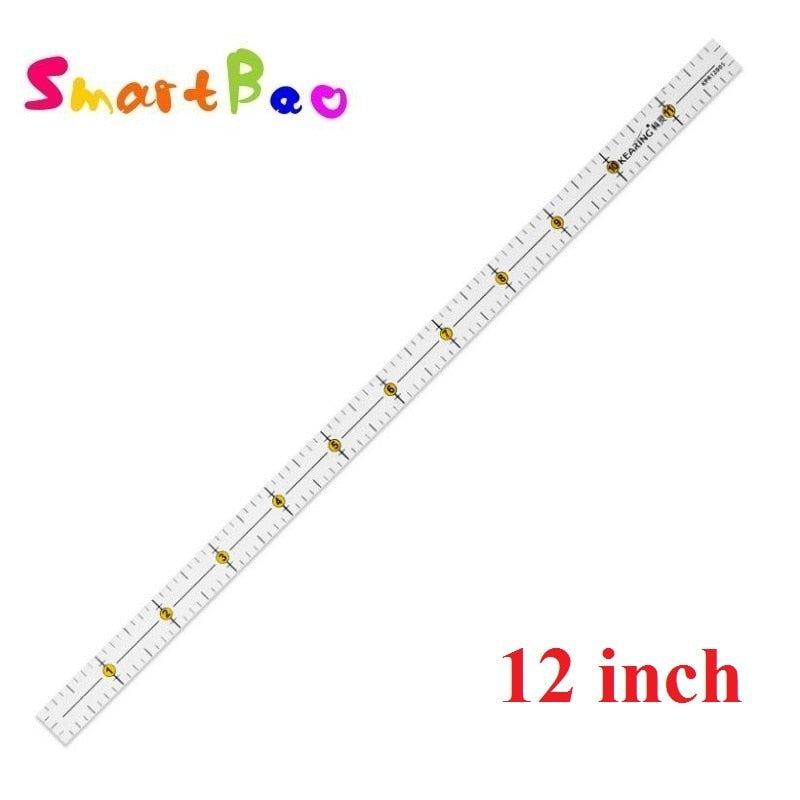 12-Inch Slim Acrylic Sewing Measuring Ruler Patchwork Ruler - Precision Tailoring Tool