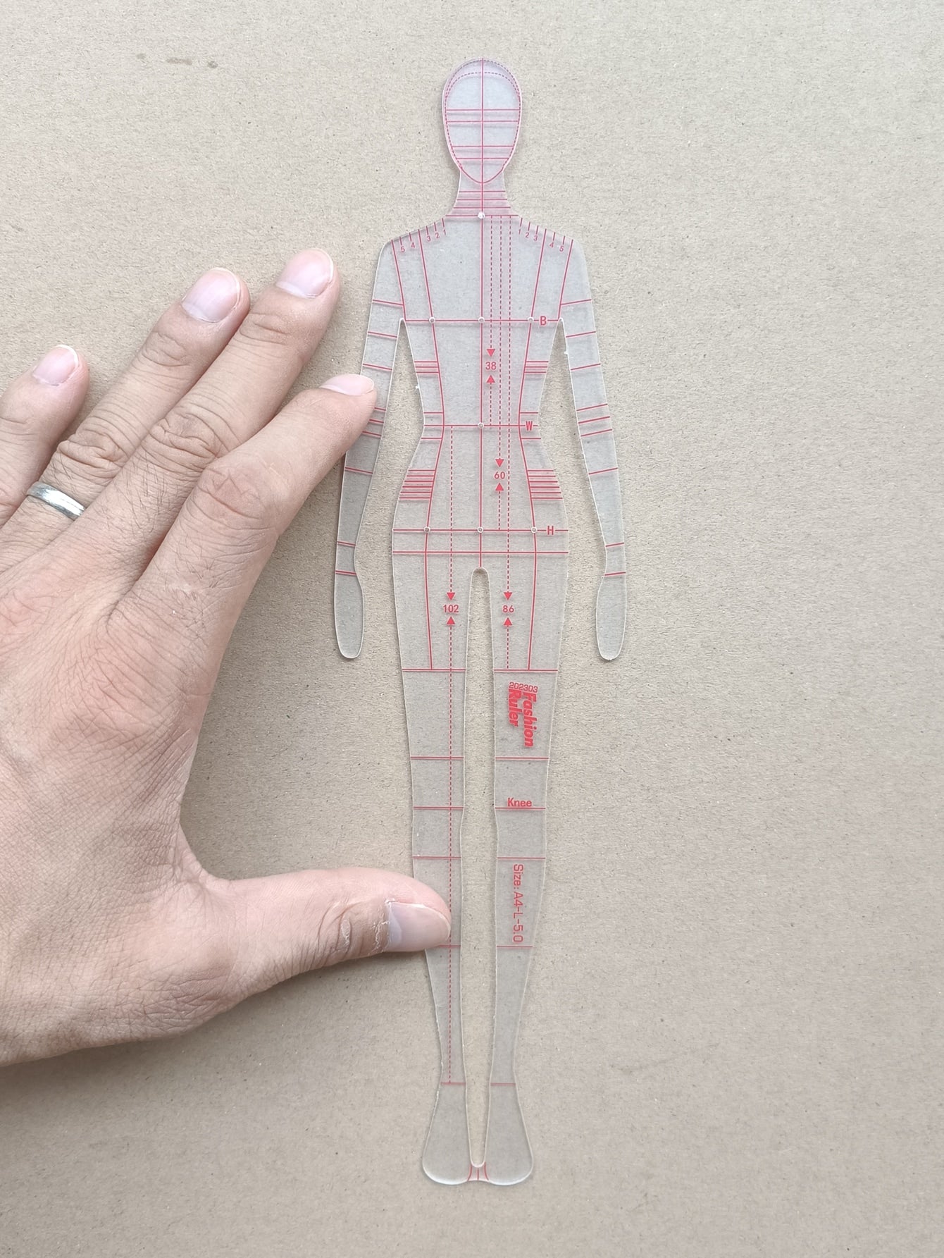 5pcs Body Design Clear Plastic Fashion Design Ruler, Illustrator Drawing Ruler, For Fashion Design