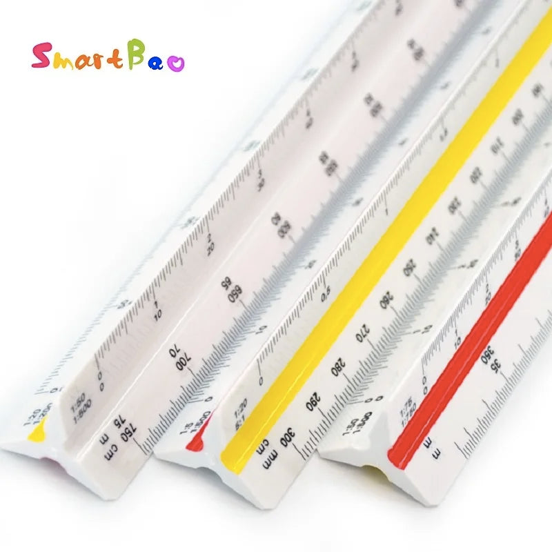 Clocore 30cm Triangular Scale Ruler Architectural Drawing Design Ruler Ideal for Architects, Engineers, School Home and Office Variety Scale  6 Sizes