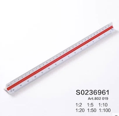 Clocore 30cm Triangular Scale Ruler Architectural Drawing Design Ruler Ideal for Architects, Engineers, School Home and Office Variety Scale  6 Sizes