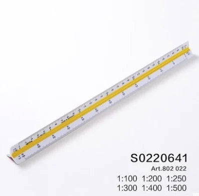 Clocore 30cm Triangular Scale Ruler Architectural Drawing Design Ruler Ideal for Architects, Engineers, School Home and Office Variety Scale  6 Sizes