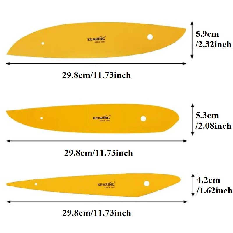 3pcs/Set Fashion French Curve Ruler Flexible Drawing Pattern Ruler