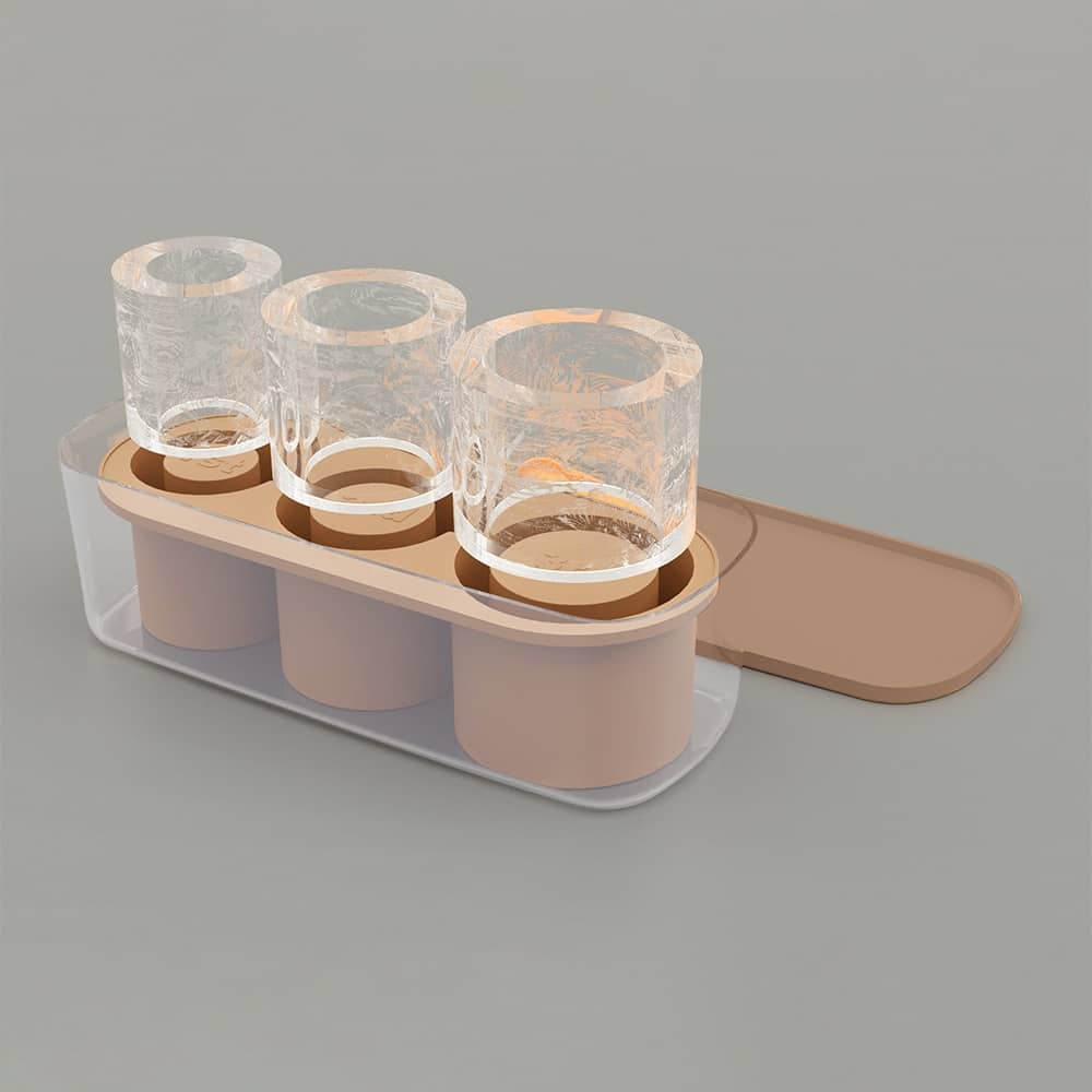 Water Cup Ice Tray Ice Making Mold with Lid Easy To Demould Silicone Ice Tray