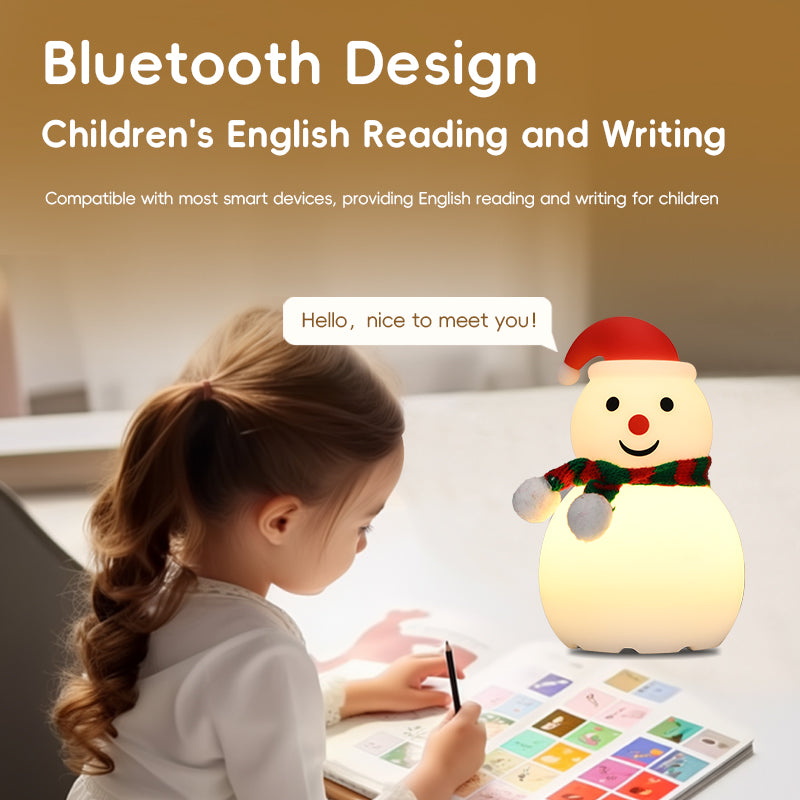Cute Christmas Snowman Night Light - USB Rechargeable Touch Lamp, Color-Changing Atmosphere Gift with Soft Silicone, Adjustable Brightness, 30-Minute Timer