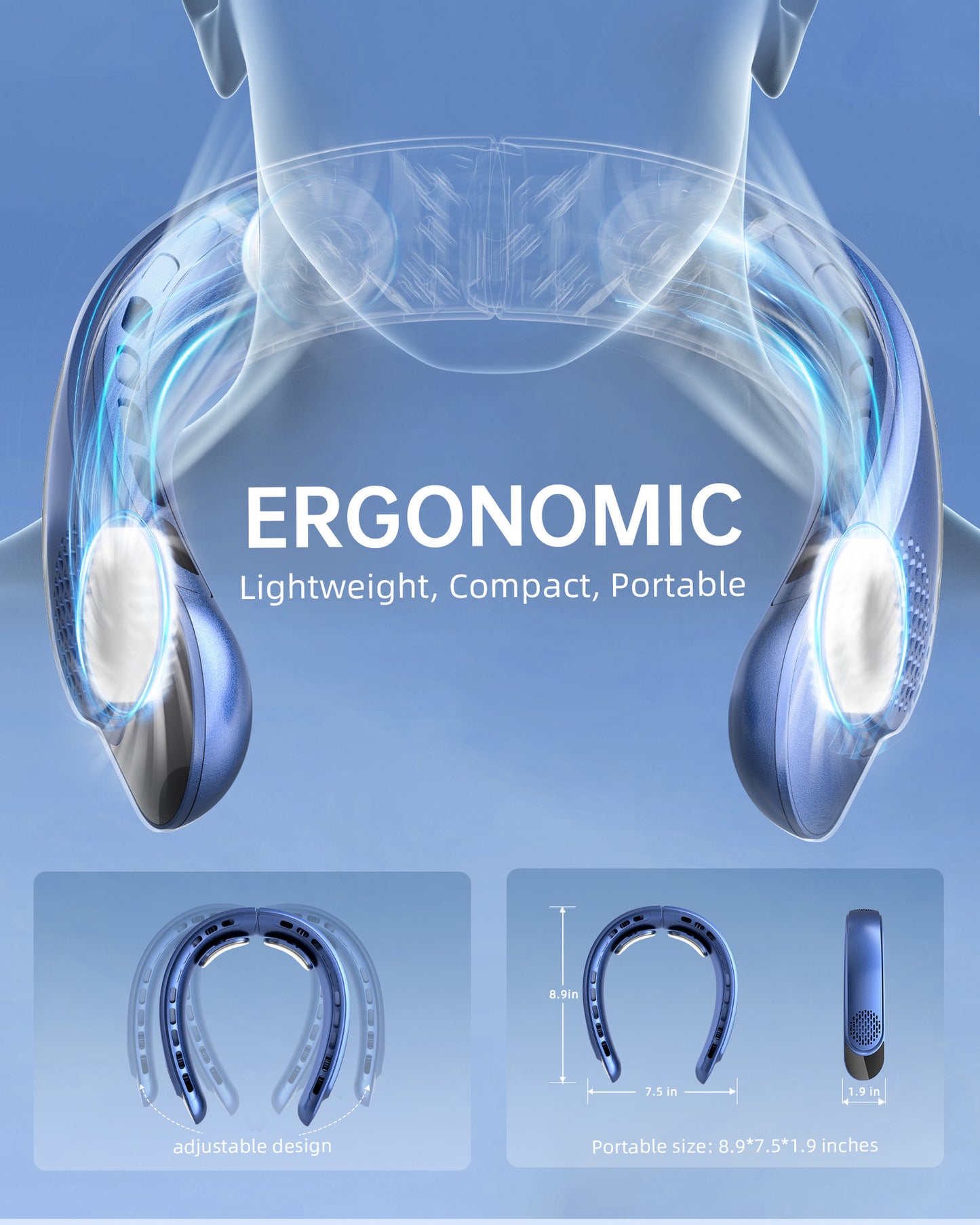 Hands-Free Neck Cooling Fan Portable Neck Fan Business Gift