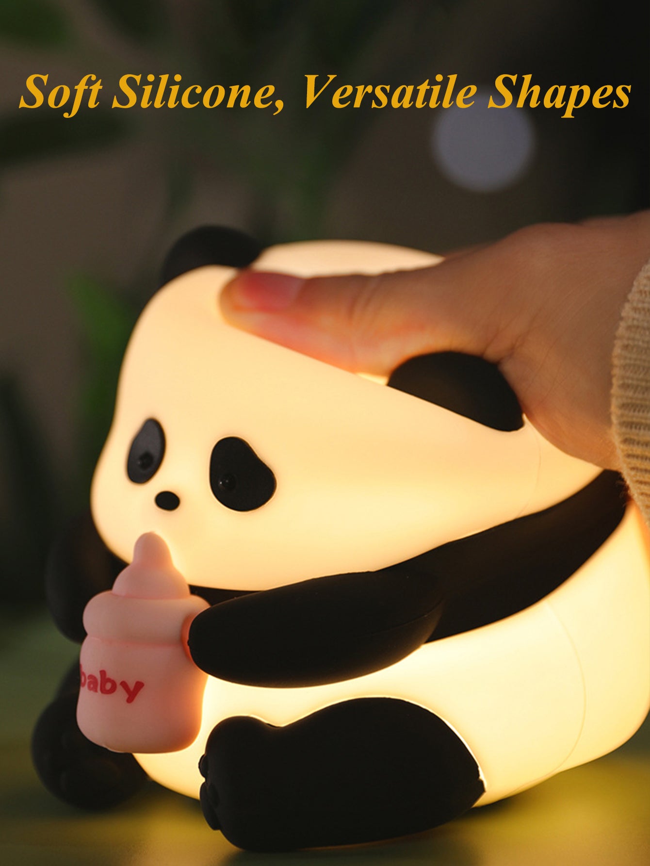 Adorable Panda Silicone Night Light: Soft and Squeezable, Shape-Shifting, Gentle Glow, Timer Sleep Mode, Adjustable Brightness, Color-Changing