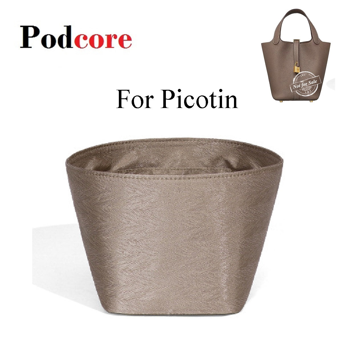 Clocore Luxury Satin Purse Organizer Insert Compatible with Hermes Picotin 14, 18, 22, and 26cm Bags