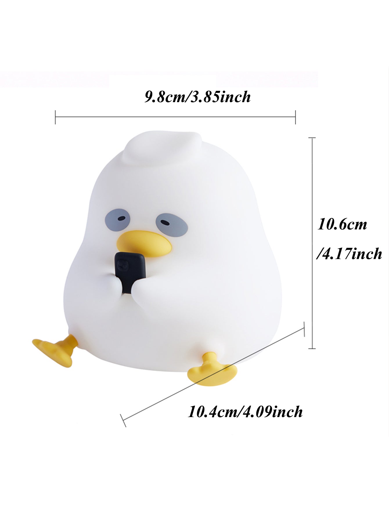 Adorable Silicone Duck LED Night Light - Rechargeable Tap Control, Adjustable Brightness, Long Battery Life, Soft Silicone Material