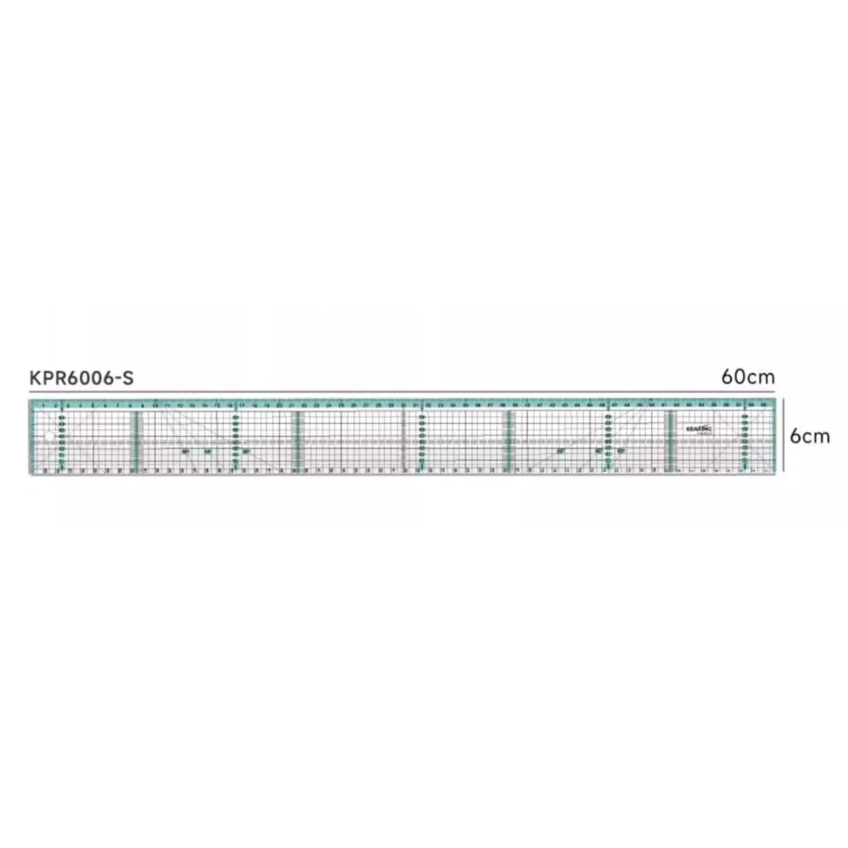 Clocore 60cm Acrylic Patchwork Ruler with Steel Edge and Anti - Slip Feature