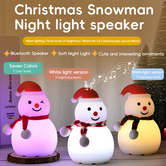Cute Christmas Snowman Night Light - USB Rechargeable Touch Lamp, Color-Changing Atmosphere Gift with Soft Silicone, Adjustable Brightness, 30-Minute Timer