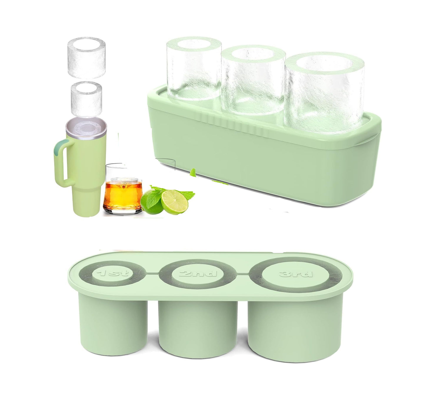 Water Cup Ice Tray Ice Making Mold with Lid Easy To Demould Silicone Ice Tray