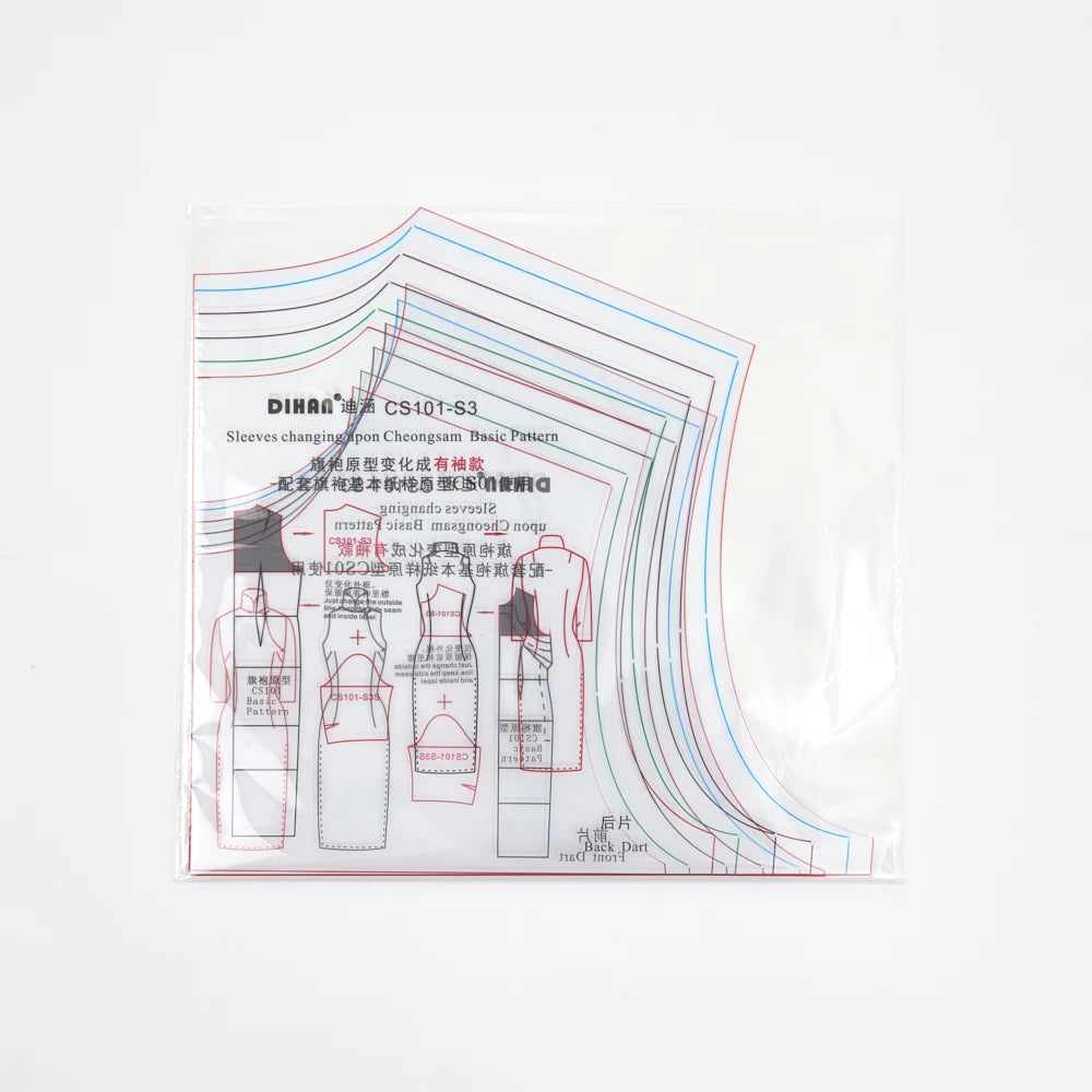 Clocore Cheongsam Long-sleeved Style, Sleeve Transformation Template, Transparent Plastic. CS101-S3
