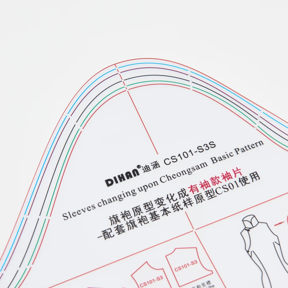 Clocore Cheongsam Long-sleeved Style, Sleeve Transformation Template, Transparent Plastic. CS101-S3