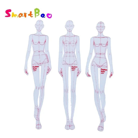 Clocore Fashion Illustration Ruler Template Used to Draw Fashion Models Template, Essential Tools for Fashion Designers