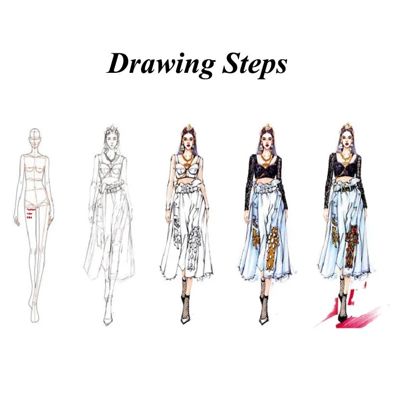 Clocore Fashion Illustration Ruler Template Used to Draw Fashion Models Template, Essential Tools for Fashion Designers