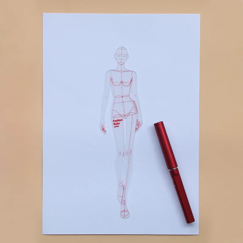 Clocore Fashion Illustration Ruler Template Used to Draw Fashion Models Template, Essential Tools for Fashion Designers