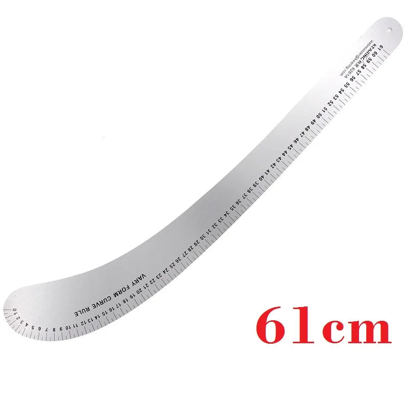 Clocore 4-Piece Metal French Curve Ruler Set for Fashion Tailoring – Multi-Size 32/48/60/61cm Precision Durable Pattern Making & Garment Design Tools