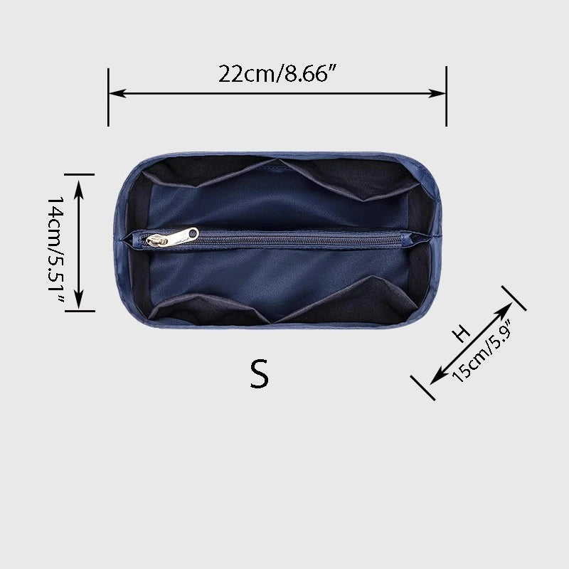 Nylon Bag, Inner Liner, Large, Medium, Small Inner Pockets, Sorting, Separation, Storage Lining Cosmetic Cases