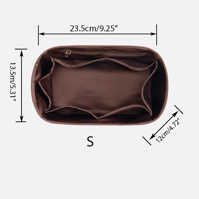 Nylon Bag, Inner Liner, Large, Medium, Small Inner Pockets, Sorting, Separation, Storage Lining Cosmetic Cases
