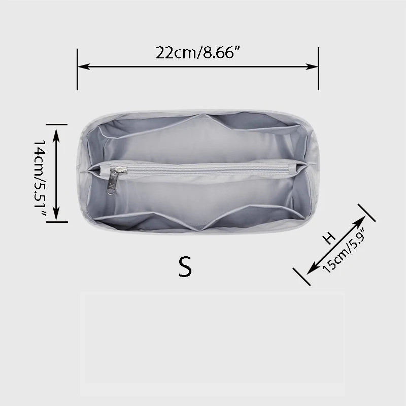 Nylon Bag, Inner Liner, Large, Medium, Small Inner Pockets, Sorting, Separation, Storage Lining Cosmetic Cases