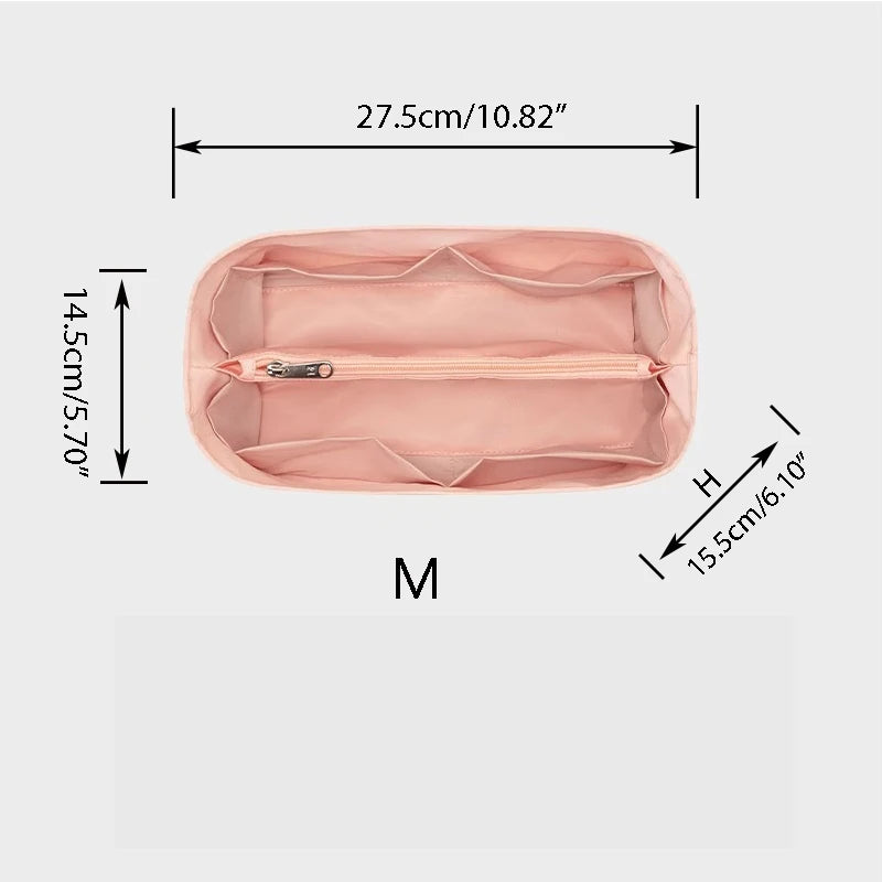 Nylon Bag, Inner Liner, Large, Medium, Small Inner Pockets, Sorting, Separation, Storage Lining Cosmetic Cases