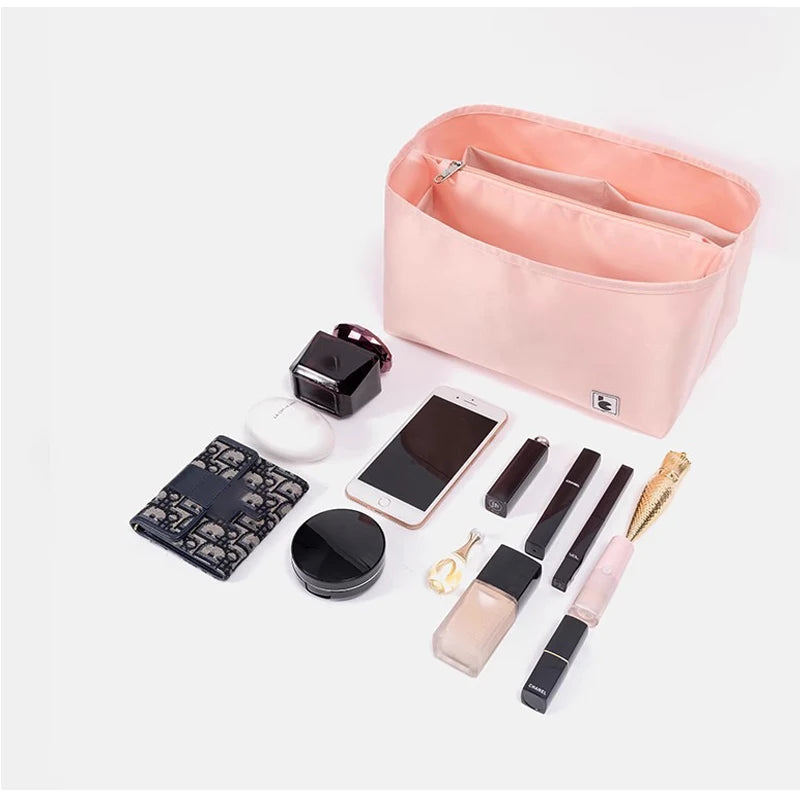 Nylon Bag, Inner Liner, Large, Medium, Small Inner Pockets, Sorting, Separation, Storage Lining Cosmetic Cases