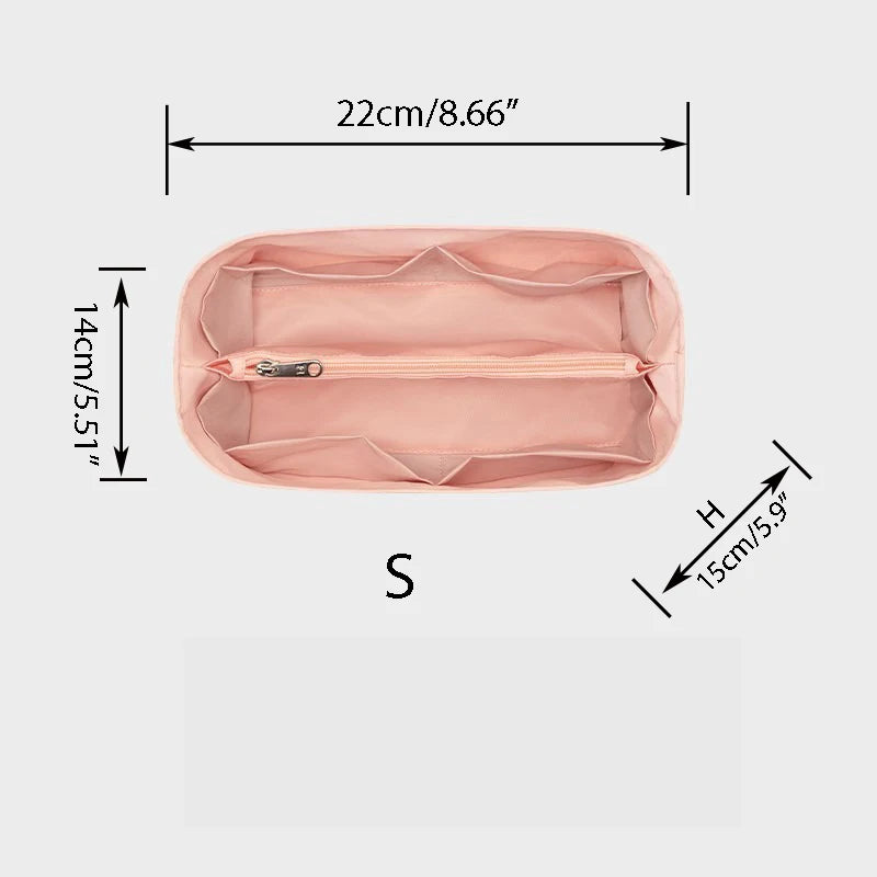 Nylon Bag, Inner Liner, Large, Medium, Small Inner Pockets, Sorting, Separation, Storage Lining Cosmetic Cases