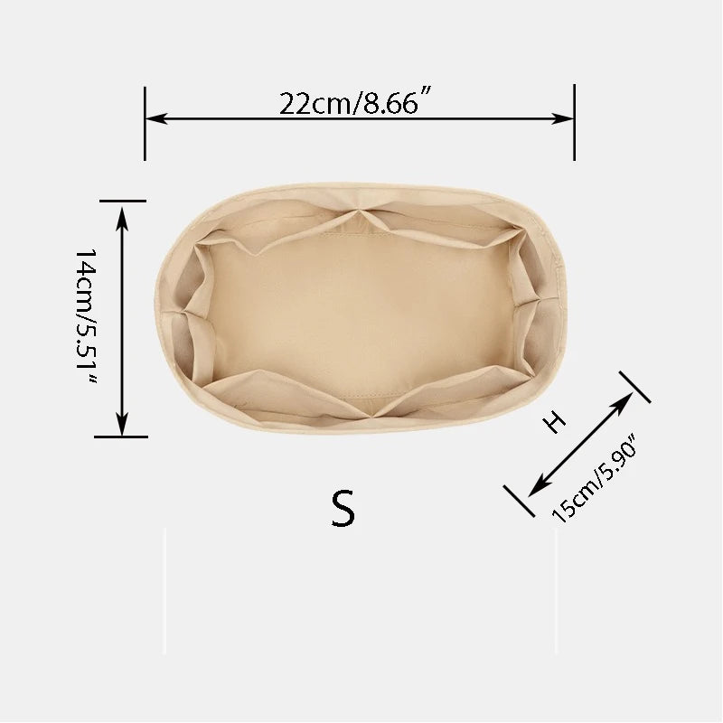 Nylon Bag, Inner Liner, Large, Medium, Small Inner Pockets, Sorting, Separation, Storage Lining Cosmetic Cases