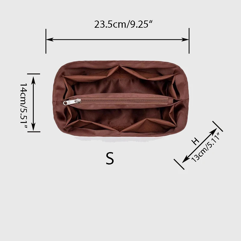 Nylon Bag, Inner Liner, Large, Medium, Small Inner Pockets, Sorting, Separation, Storage Lining Cosmetic Cases