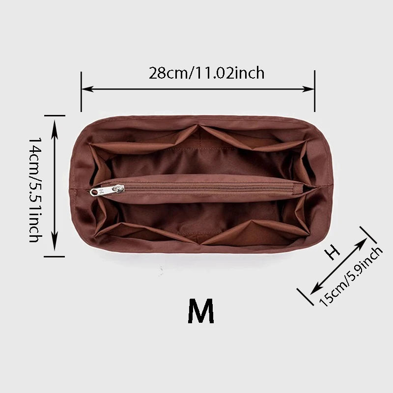 Nylon Bag, Inner Liner, Large, Medium, Small Inner Pockets, Sorting, Separation, Storage Lining Cosmetic Cases