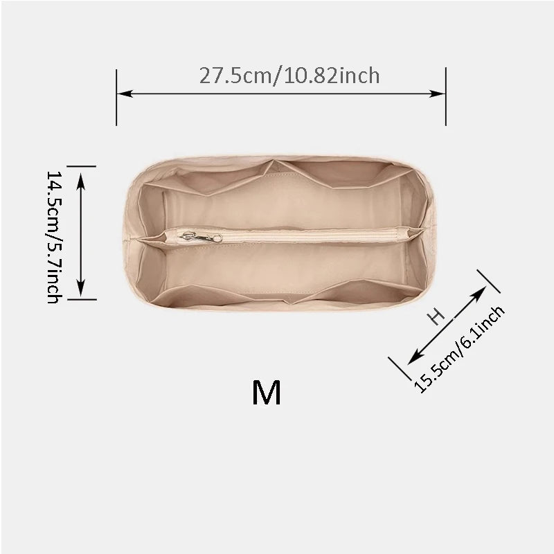 Nylon Bag, Inner Liner, Large, Medium, Small Inner Pockets, Sorting, Separation, Storage Lining Cosmetic Cases