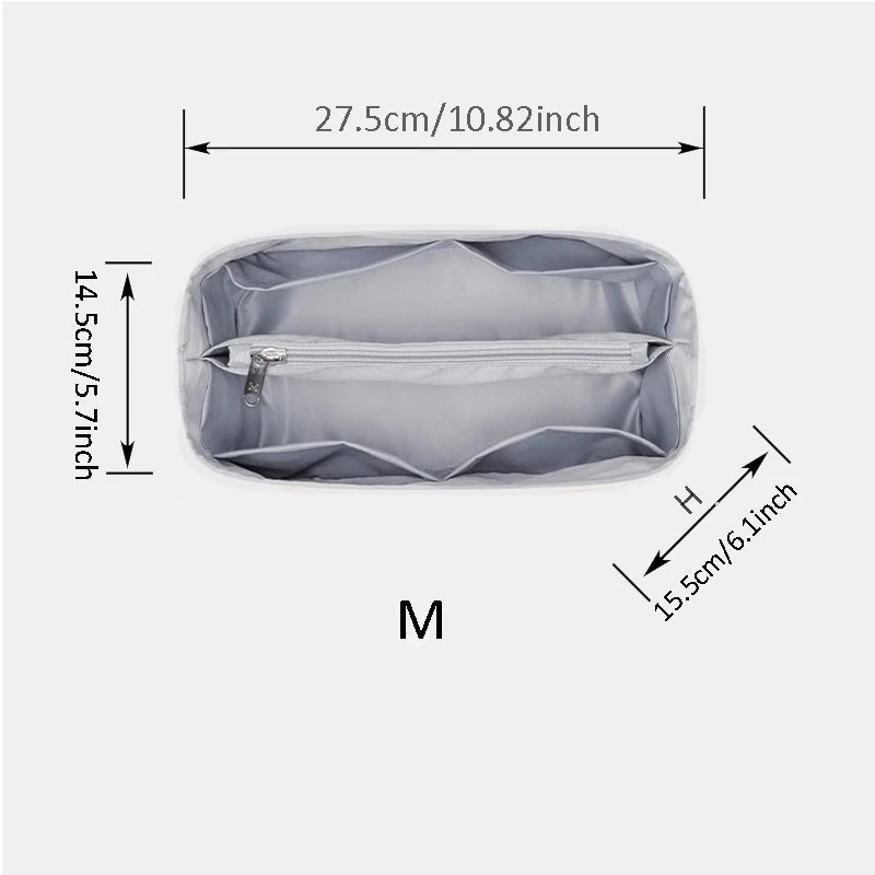 Nylon Bag, Inner Liner, Large, Medium, Small Inner Pockets, Sorting, Separation, Storage Lining Cosmetic Cases
