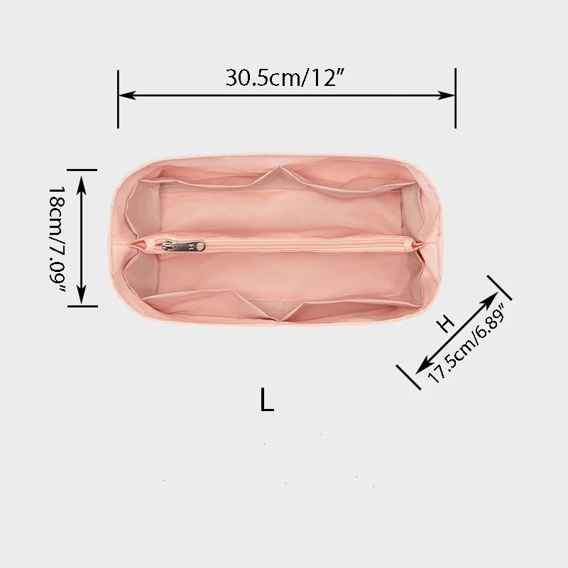 Nylon Bag, Inner Liner, Large, Medium, Small Inner Pockets, Sorting, Separation, Storage Lining Cosmetic Cases