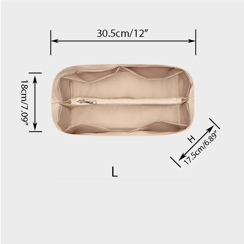 Nylon Bag, Inner Liner, Large, Medium, Small Inner Pockets, Sorting, Separation, Storage Lining Cosmetic Cases