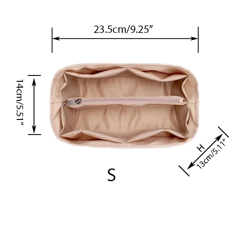 Nylon Bag, Inner Liner, Large, Medium, Small Inner Pockets, Sorting, Separation, Storage Lining Cosmetic Cases