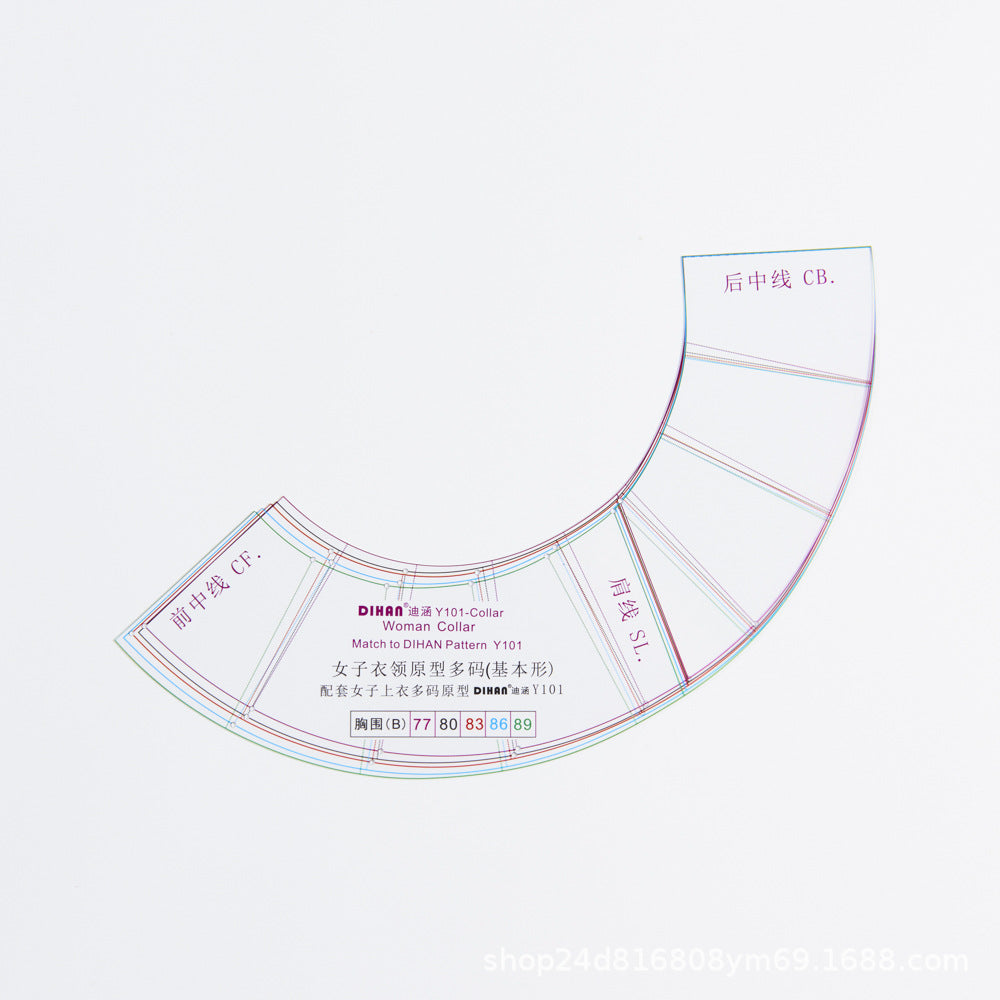 Y101-C, Women's Collar with Multiple Sizes Combined in A Basic Type, Japanese Bunka-style Clothing Prototype.