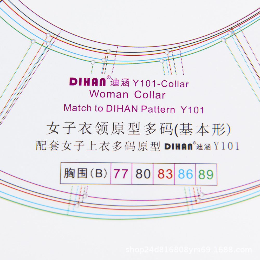Y101-C, Women's Collar with Multiple Sizes Combined in A Basic Type, Japanese Bunka-style Clothing Prototype.