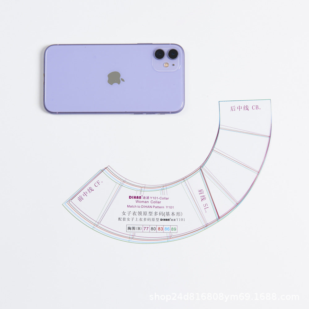 Y101-C, Women's Collar with Multiple Sizes Combined in A Basic Type, Japanese Bunka-style Clothing Prototype.