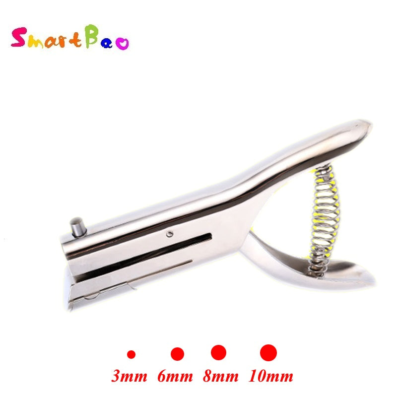 Handheld PVC Card & Photo Hole Punch – Single Hole Puncher, 3mm/6mm/8mm/10mm, Long Reach 53mm Depth