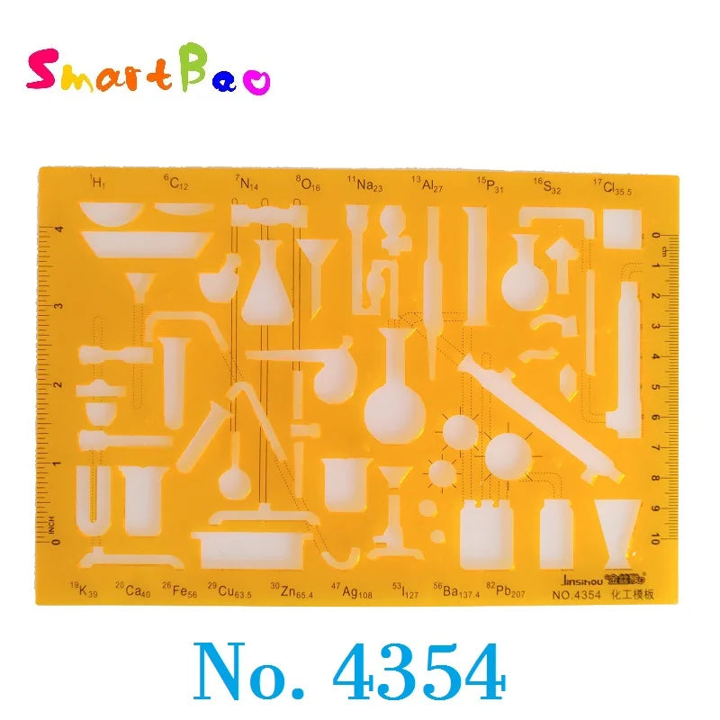 Clocore Plastic Drawing Template Ruler Kit Building Geometric Drawing Ruler for Drafting Illustrations Architecture Wholesale