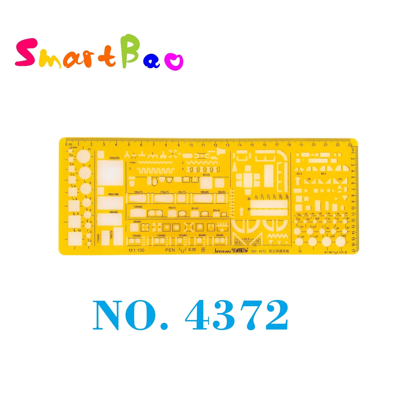 Clocore Plastic Drawing Template Ruler Kit Building Geometric Drawing Ruler for Drafting Illustrations Architecture Wholesale