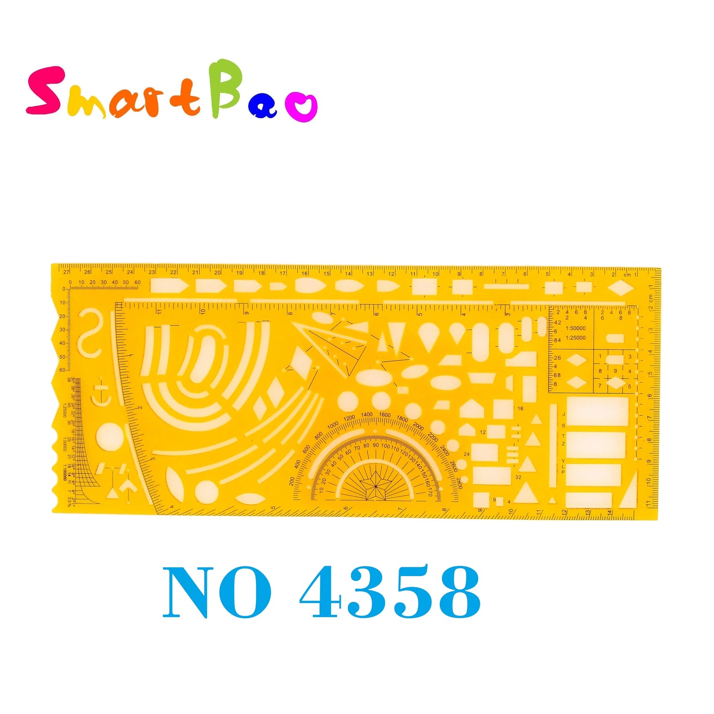 Clocore Plastic Drawing Template Ruler Kit Building Geometric Drawing Ruler for Drafting Illustrations Architecture Wholesale