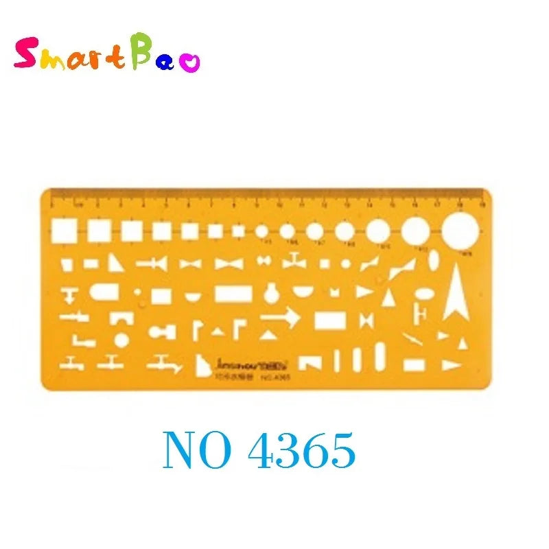 Clocore Plastic Drawing Template Ruler Kit Building Geometric Drawing Ruler for Drafting Illustrations Architecture Wholesale