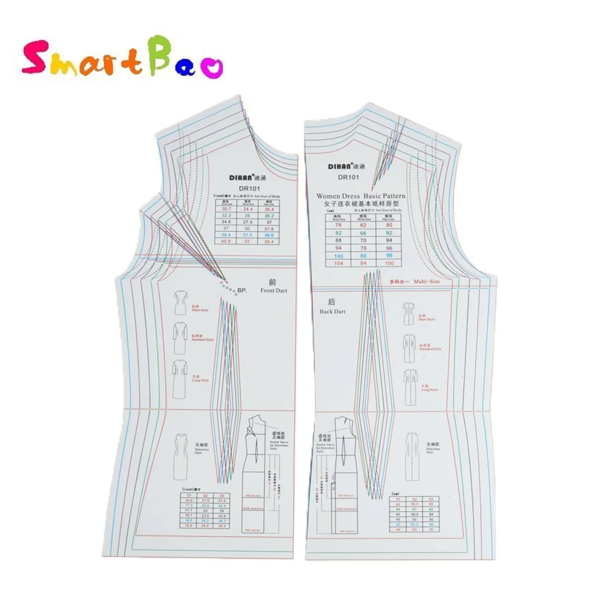 Professional Dressmaking Ruler for Creating Basic Dress Pattern Templates – Essential Tool for Dress Design and Sewing DR101