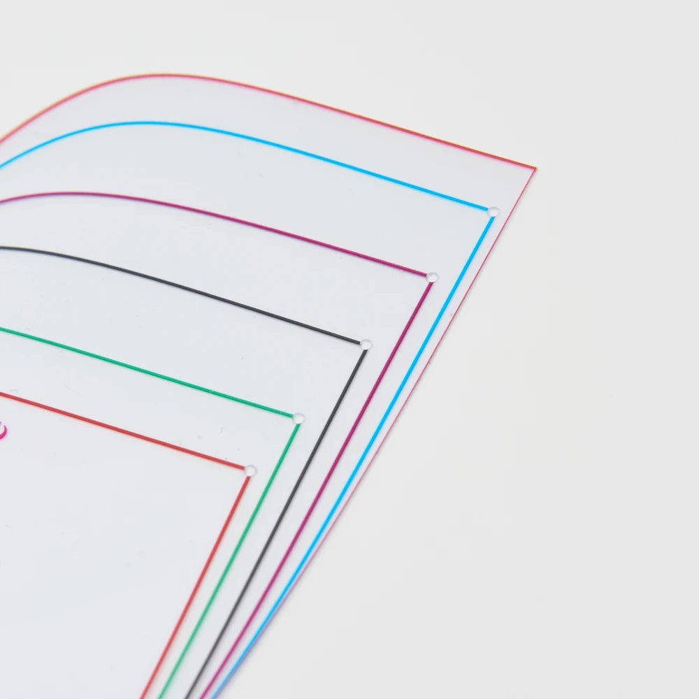 Clocore Transparent Plastic Template of The 6-piece Set for  Transformation of Cheongsam Stand-up Collar.CS101