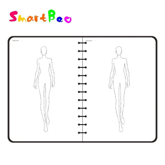 Clocore A5 Women Fashion Design Sketchbook Human Body Template A4 Men Sketch Style Renderings Clothing Designer Tools 50 sheet paper(120g)