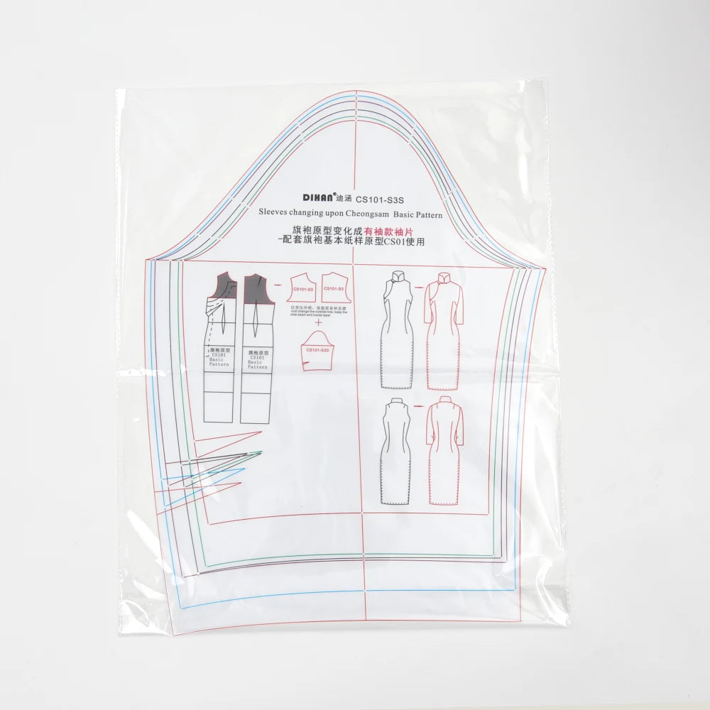 Clocore Cheongsam Long-sleeved Style, Sleeve Transformation Template, Transparent Plastic. CS101-S3