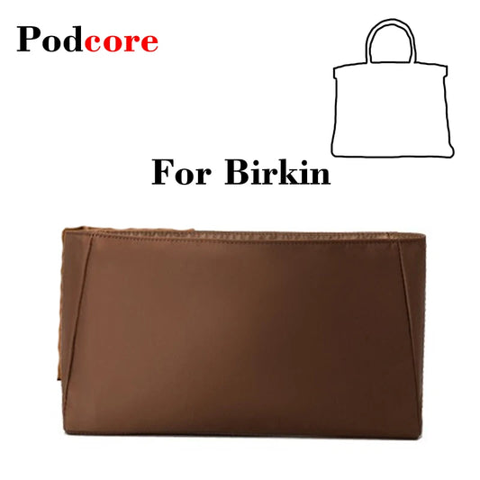 Custom Fit Birkin 20/25/30/35 Organizer Insert - Lightweight Nylon Liner with Interior Pockets & Zippered Compartment