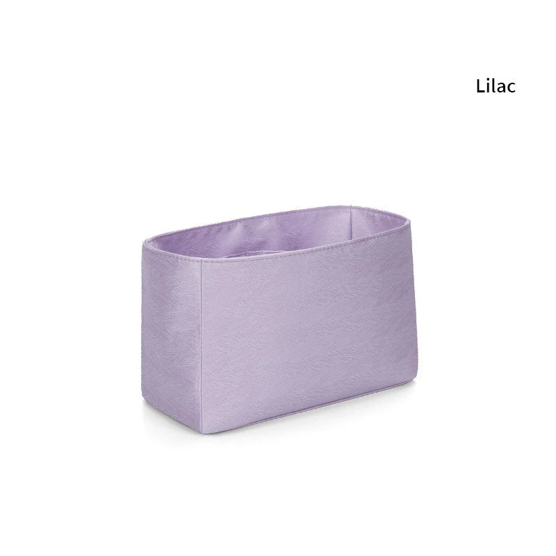 Premium Insert Organizer - Luxury Twill Satin Makeup Pouch & Storage Bag, Multi-Purpose Handbag Organizer with Structure Support & Lining Protector for Purse, Tote, Designer Bags