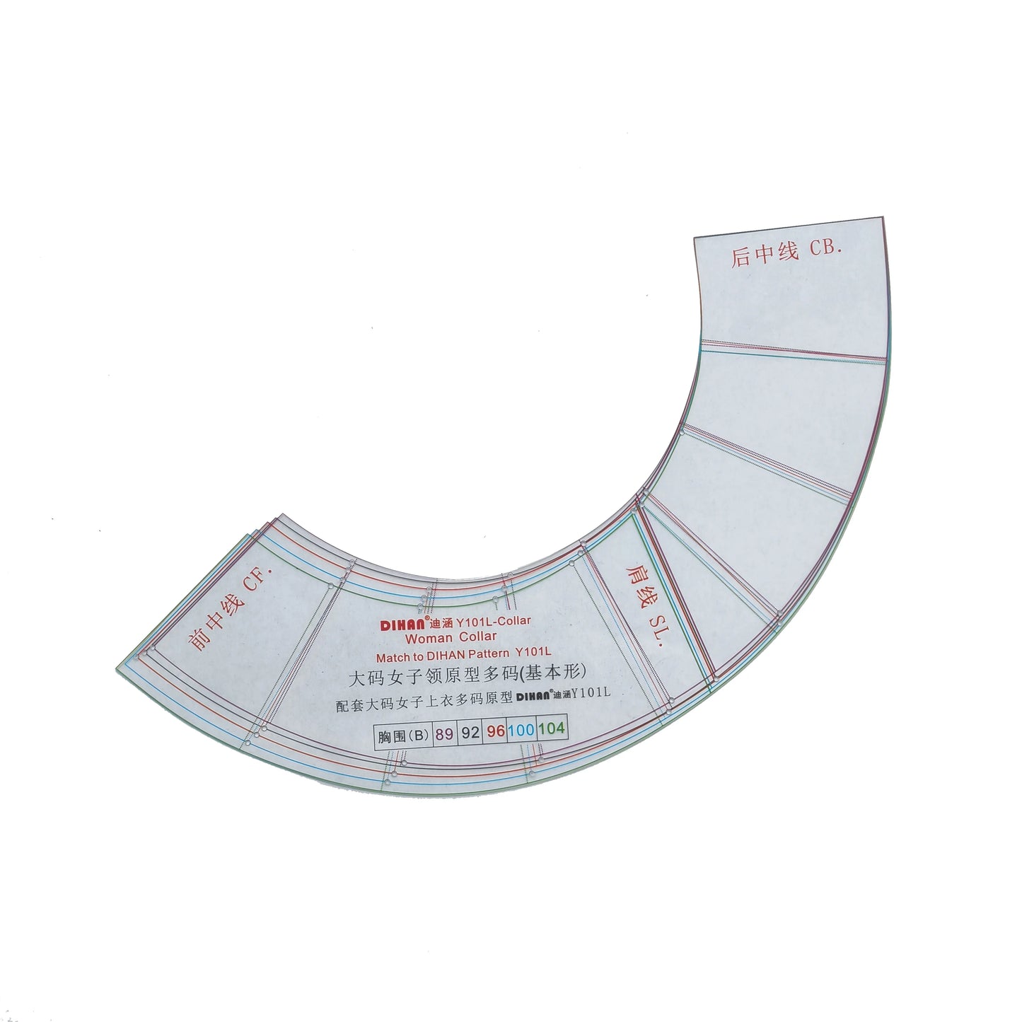Clocore Professional Pattern Making Ruler L Size | 1:1 Full-Scale Sewing Template for Women's Fashion Design - Multi-Purpose Cloth Prototype Tool (Model 101L)